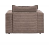 Sessel Set Pesaro in braun Cord Couch Loungesessel inklusive Hocker