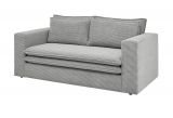 Sofa Set Pesaro in hellgrau Cord Couch 2-Sitzer inklusive Hocker