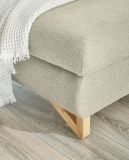Ecksofa Skalm in beige Struktur-Stoff Sofa mit Bettfunktion und Stauraum 284 cm