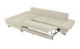 Ecksofa Skalm in beige Struktur-Stoff Sofa mit Bettfunktion und Stauraum 284 cm