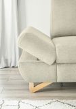 Ecksofa Skalm in beige Struktur-Stoff Sofa mit Bettfunktion und Stauraum 284 cm