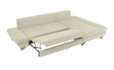 Ecksofa Skalm in beige Struktur-Stoff Sofa mit Bettfunktion und Stauraum 284 cm