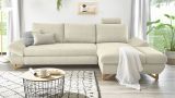Ecksofa Skalm in beige Struktur-Stoff Wohnzimmer Sofa