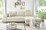 Ecksofa Skalm in beige Struktur-Stoff Wohnzimmer Sofa
