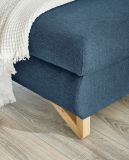Ecksofa Skalm in blau Struktur-Stoff Sofa mit Bettfunktion und Stauraum 284 cm