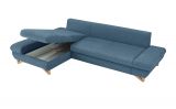 Ecksofa Skalm in blau Struktur-Stoff Sofa mit Bettfunktion und Stauraum 284 cm