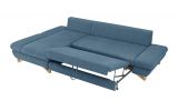 Ecksofa Skalm in blau Struktur-Stoff Sofa mit Bettfunktion und Stauraum 284 cm