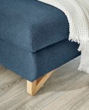 Ecksofa Skalm in blau Struktur-Stoff Sofa mit Bettfunktion und Stauraum 284 cm