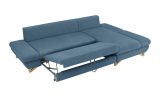 Ecksofa Skalm in blau Struktur-Stoff Sofa mit Bettfunktion und Stauraum 284 cm