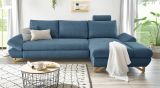 Ecksofa Skalm in blau Struktur-Stoff Wohnzimmer Sofa