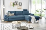 Ecksofa Skalm in blau Struktur-Stoff Wohnzimmer Sofa