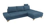 Ecksofa Skalm in blau Struktur-Stoff Wohnzimmer Sofa