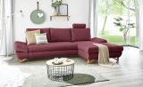 Ecksofa Skalm in bordeaux Velours Sofa mit Bettfunktion und Stauraum 284 cm