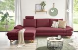 Ecksofa Skalm in bordeaux Velours Wohnzimmer Sofa