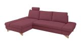 Ecksofa Skalm in bordeaux Velours Wohnzimmer Sofa