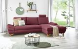 Ecksofa Skalm in bordeaux Velours Wohnzimmer Sofa