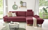 Ecksofa Skalm in bordeaux Velours Wohnzimmer Sofa