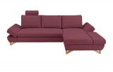 Ecksofa Skalm in bordeaux Velours Wohnzimmer Sofa