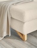 Ecksofa Skalm in creme Velours Sofa mit Bettfunktion und Stauraum 284 cm