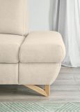 Ecksofa Skalm in creme Velours Wohnzimmer Sofa