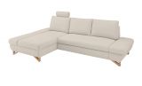 Ecksofa Skalm in creme Velours Wohnzimmer Sofa
