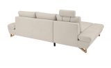 Ecksofa Skalm in creme Velours Wohnzimmer Sofa