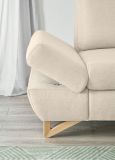 Ecksofa Skalm in creme Velours Wohnzimmer Sofa