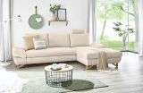 Ecksofa Skalm in creme Velours Wohnzimmer Sofa