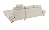 Ecksofa Skalm in creme Velours Wohnzimmer Sofa