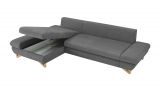 Ecksofa Skalm in grau Struktur-Stoff Sofa mit Bettfunktion und Stauraum 284 cm
