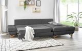 Ecksofa Skalm in grau Struktur-Stoff Sofa mit Bettfunktion und Stauraum 284 cm