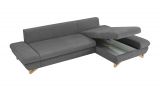 Ecksofa Skalm in grau Struktur-Stoff Sofa mit Bettfunktion und Stauraum 284 cm