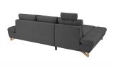 Ecksofa Skalm in grau Velours Wohnzimmer Sofa