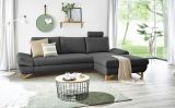 Ecksofa Skalm in grau Velours Wohnzimmer Sofa