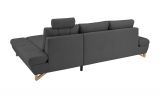 Ecksofa Skalm in grau Velours Wohnzimmer Sofa