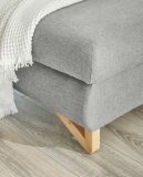 Ecksofa Skalm in hellgrau Struktur-Stoff Sofa mit Bettfunktion und Stauraum 284 cm