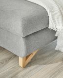 Ecksofa Skalm in hellgrau Struktur-Stoff Sofa mit Bettfunktion und Stauraum 284 cm