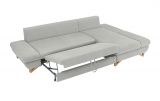 Ecksofa Skalm in hellgrau Struktur-Stoff Sofa mit Bettfunktion und Stauraum 284 cm