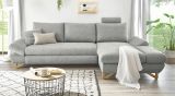 Ecksofa Skalm in hellgrau Struktur-Stoff Wohnzimmer Sofa