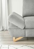 Ecksofa Skalm in hellgrau Struktur-Stoff Wohnzimmer Sofa