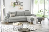 Ecksofa Skalm in hellgrau Struktur-Stoff Wohnzimmer Sofa