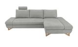 Ecksofa Skalm in hellgrau Struktur-Stoff Wohnzimmer Sofa