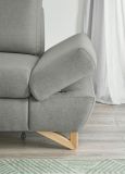 Ecksofa Skalm in hellgrau Velours Sofa mit Bettfunktion und Stauraum 284 cm