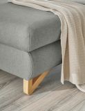 Ecksofa Skalm in hellgrau Velours Sofa mit Bettfunktion und Stauraum 284 cm