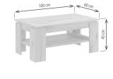 Couchtisch Titan in Artisan Eiche Beistelltisch mit Ablage 100 x 60 cm