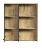 Hngevitrine Esteban in grau und Evoke Eiche Vitrine hngend 90 x 99 cm