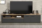 TV-Lowboard Esteban in grau und Evoke Eiche XL TV Unterteil 210 x 43 cm