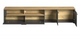 TV-Lowboard Esteban in grau und Evoke Eiche XL TV Unterteil 210 x 43 cm