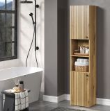 Badezimmer Hochschrank Bliss in Evoke Eiche Badschrank 40 x 186 cm