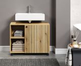 Waschbeckenunterschrank Bliss in Evoke Eiche Badschrank auf Rollen 80 cm